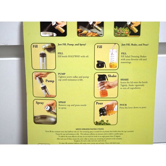 NEW! Misto Olive Oil Spray and Salad Dressing Dressing 2-in-1 Package - Picture 4 of 6